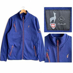 Aulp Navoy Technical Knit Fleece Jacket Mens Large Navy Blue Full Zip Alpine Ski
